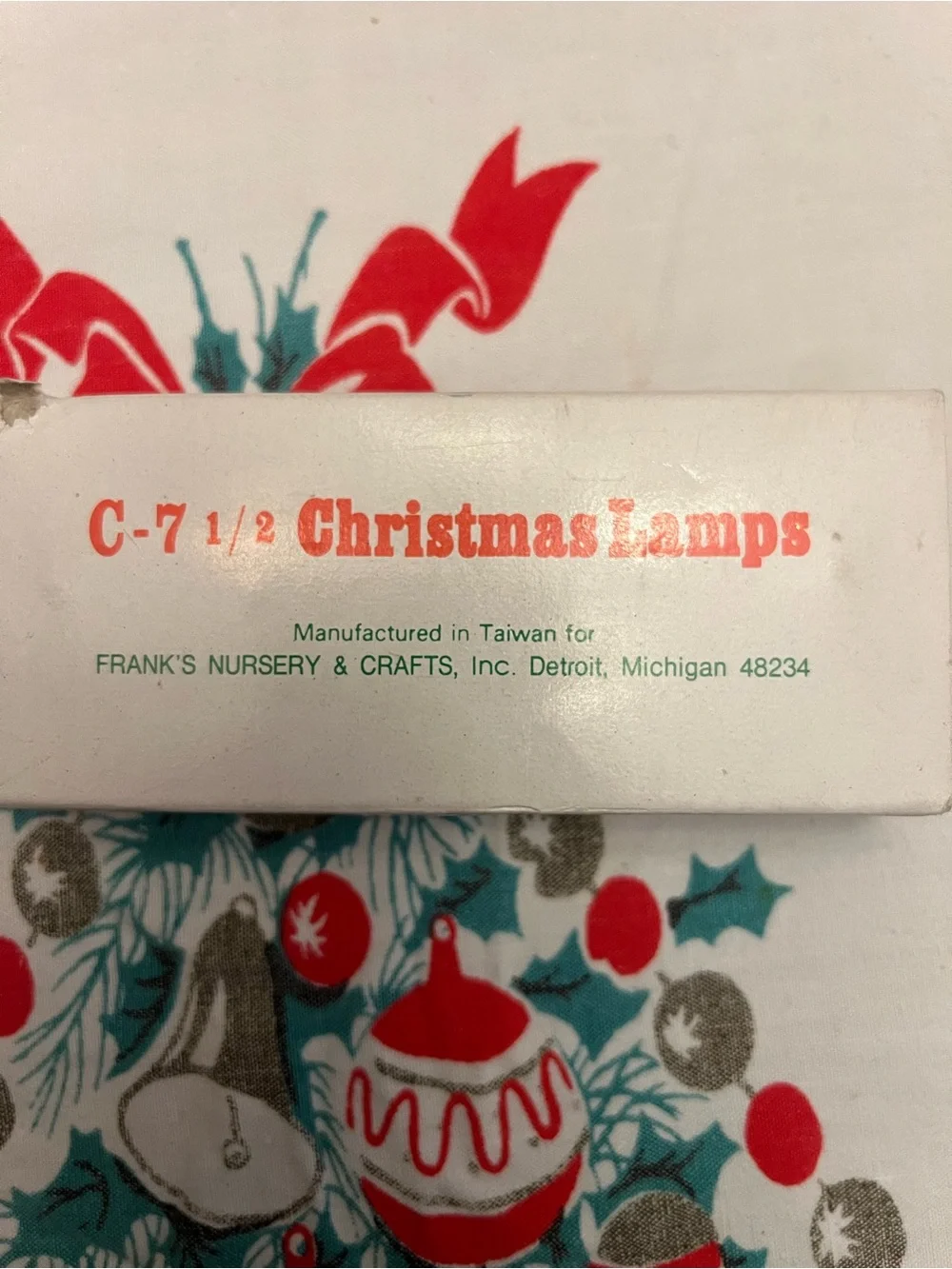 Vintage Christmas Lamps C-7/1/2 Candelabra Base - Teal, Orange, Blue